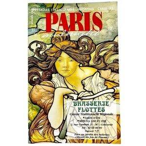 Vintage Paris Midnight Juliette 1996 BRASSERIE FLOTTES Street Map Magazine 6x9”